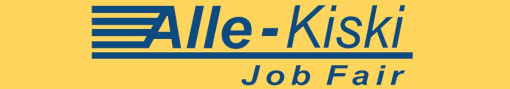 blue Alle-Kiski Job Fair logo on a yellow background