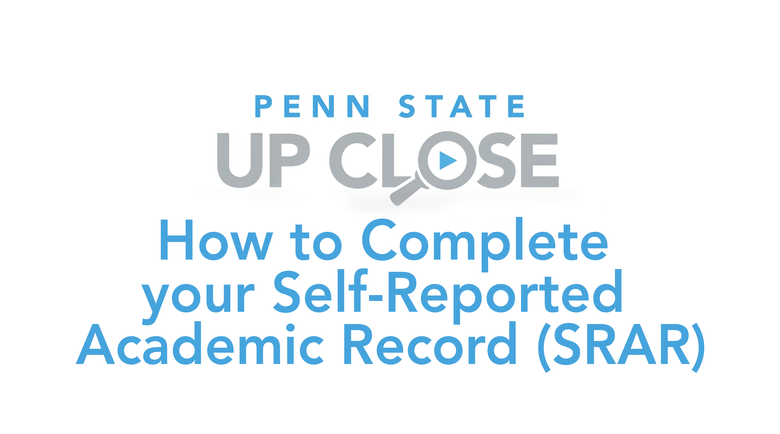 How to Complete your Self-Reported Academic Record (SRAR)