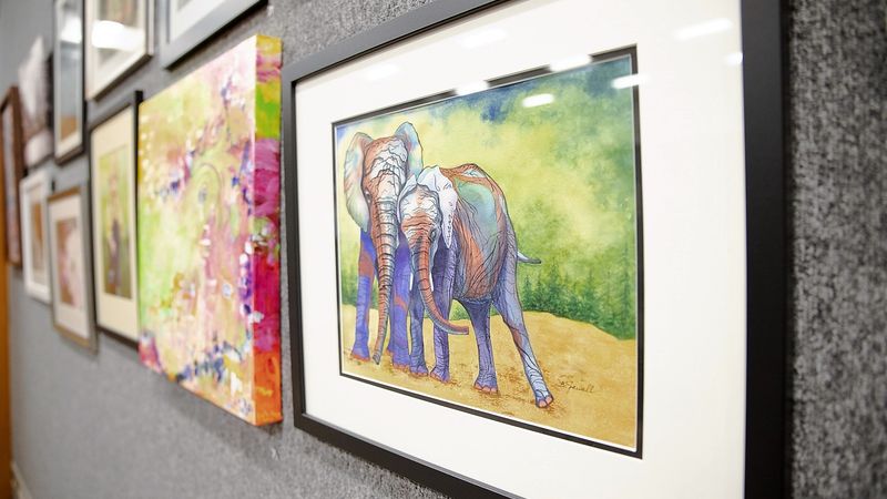 Painting of two elephants