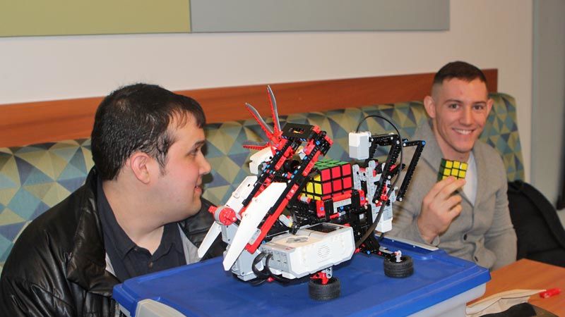 Sean Davis, Dylan McAnallen and the Rubik's Cube-solving robot