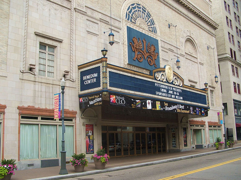 The entrance to the Benedum Center as viewed from the street