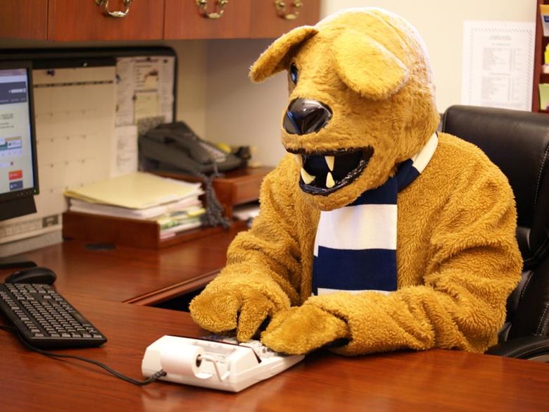 the Nittany Lion mascot using a calculator