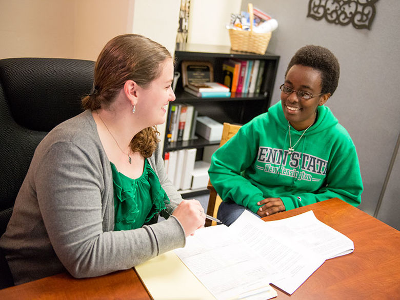 A student meeting with an academic advisor
