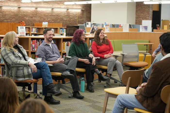 Four faculty members speak about research in the library