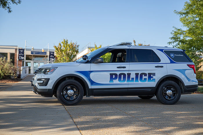 Police vehicle on campus