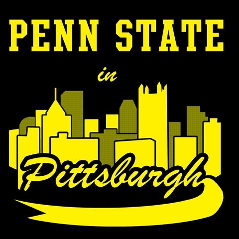 Penn State in Pittsburgh logo - a silhouette of the skycrapers in Pittsburgh