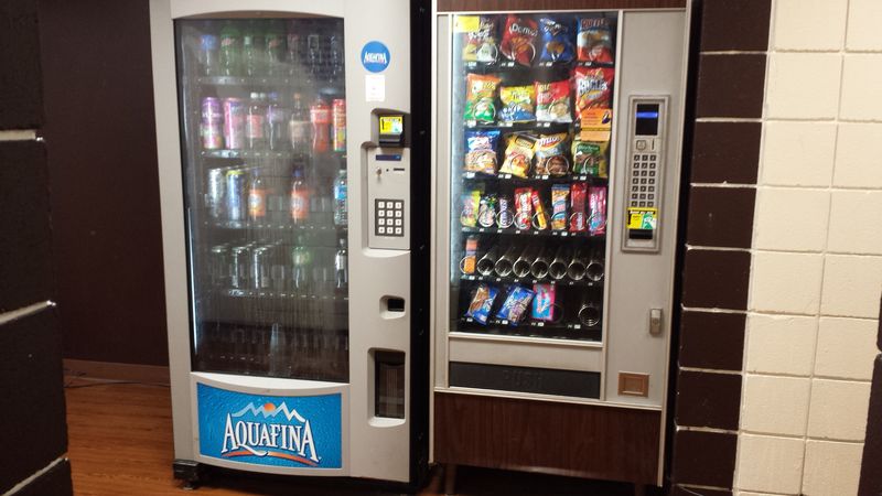 Beverage and snack vending machines are available for convenience.