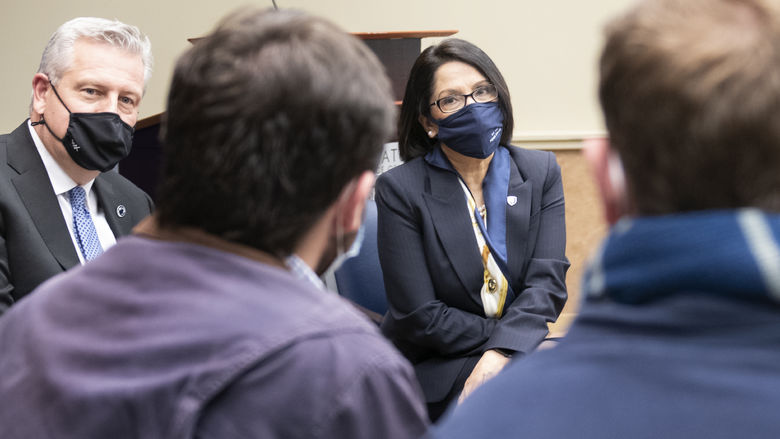Bendapudi listens to student media