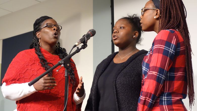 Sister Sunya Wilson and daughters perform