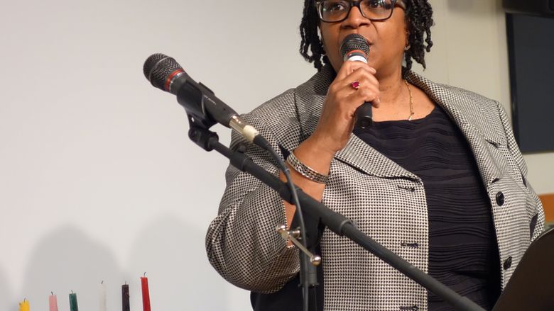 Diane Hightower makes remarks at Unity Dinner celebration
