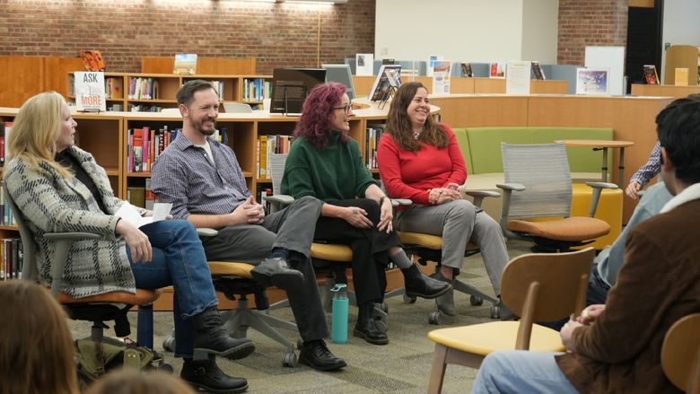 Four faculty members speak about research in the library