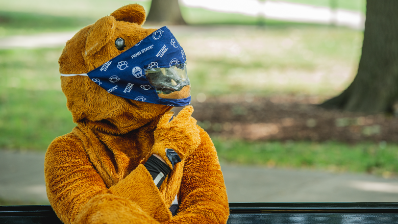 Nittany Lion with mask