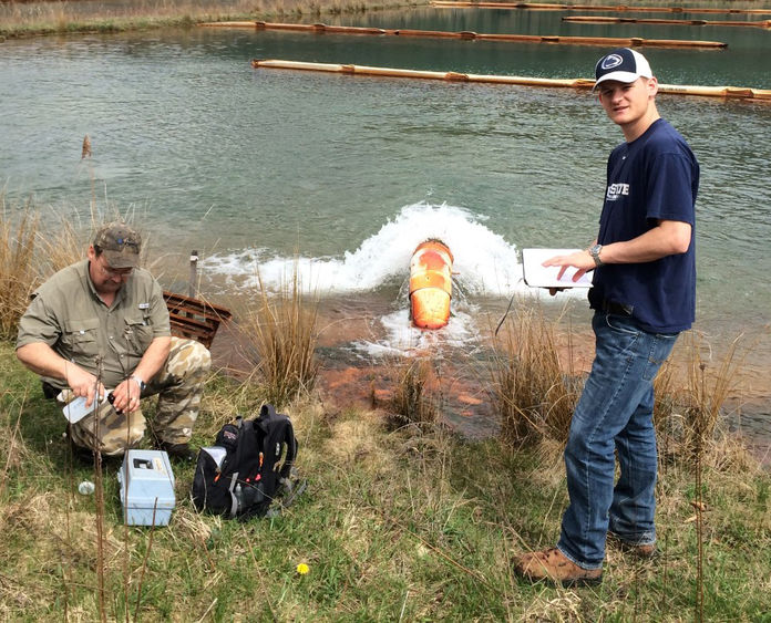 Alumnus Mike Cavazza resting water for fracking Alumnus testing water