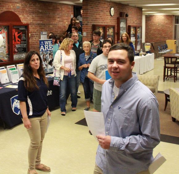 Prospective students and families on campus Prospective students
