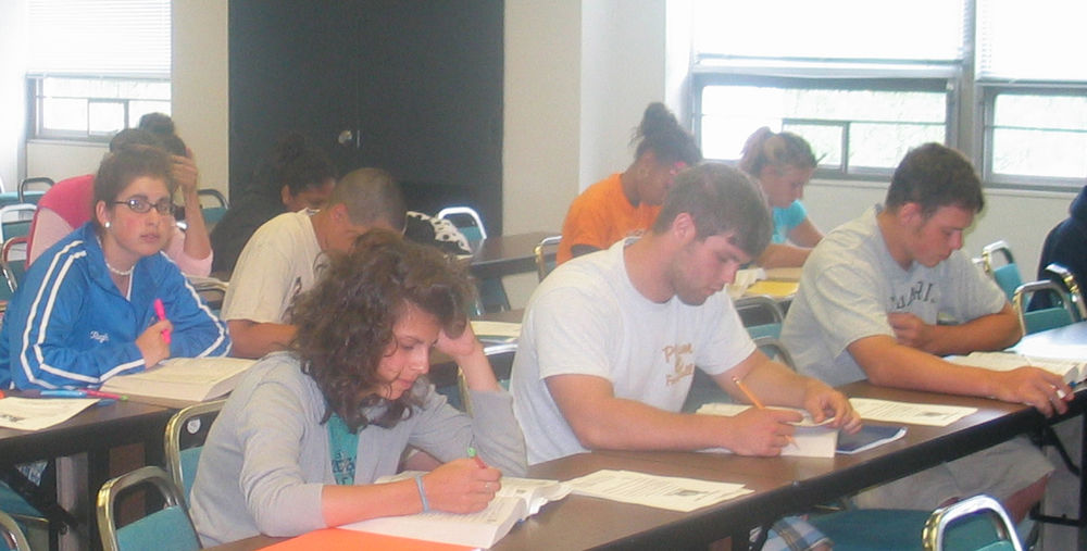 High school students at SAT prep class SAT prep