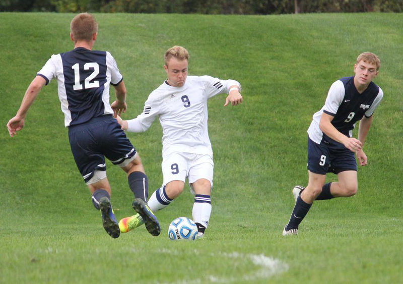 Soccer player cross Soccer game