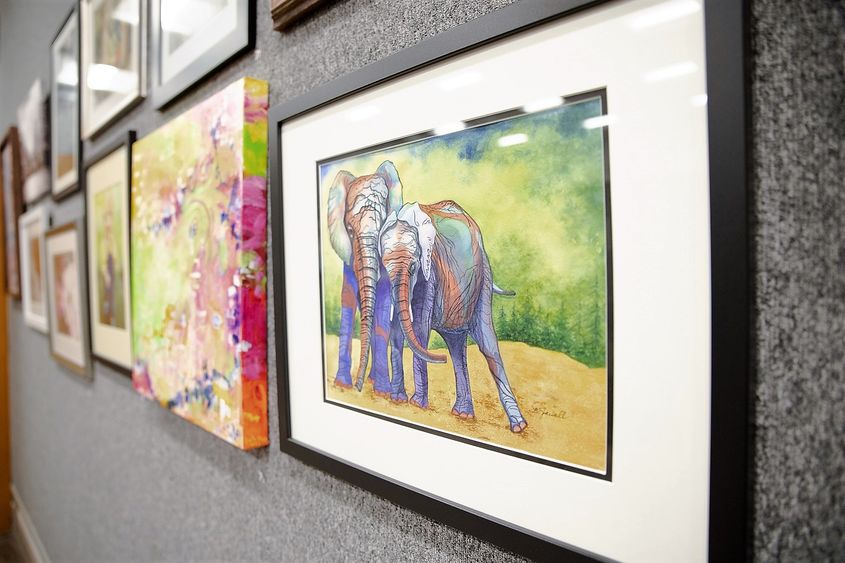 Painting of two elephants