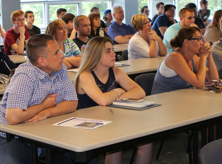 Students at orientation