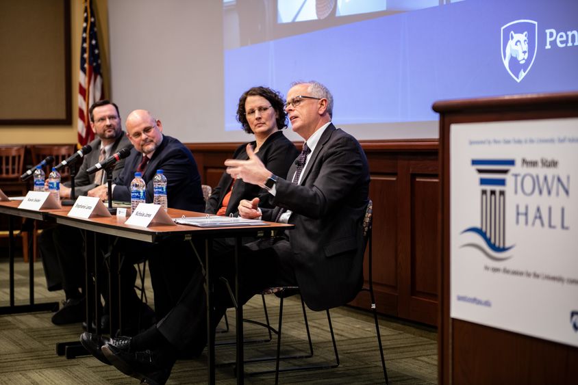 Executive Vice President and Provost Nick Jones speaks at the Strategic Plan Town Hall on Jan. 23, 2019.